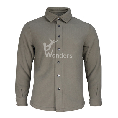 Mens 100% Corduroy Bonded Teddy Fleece Soft Shell Shirt Recycled Dyed